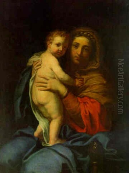 The Virgin And Child Oil Painting by Charles Le Brun