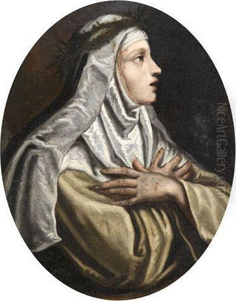 Sainte Catherine De Sienne Oil Painting by Cristofano Allori