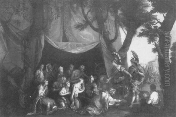 Sisygambis And The Family Of Darius Before Alexander The    Great Oil Painting by Charles Le Brun