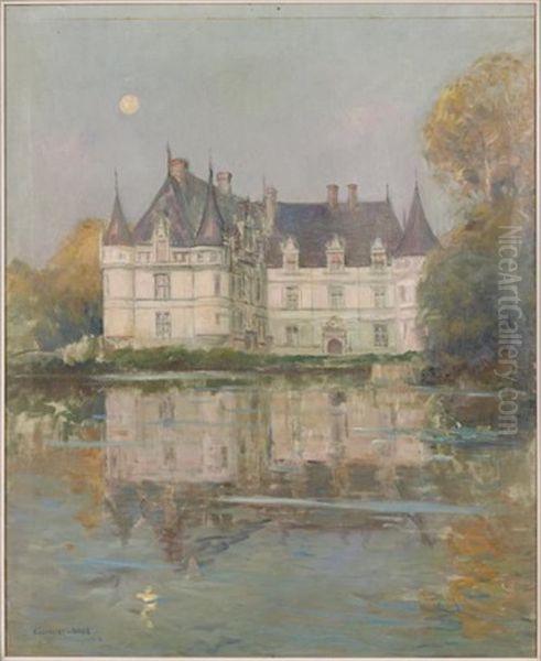 Chateau D'azay Le Rideau Oil Painting by Clement Brun