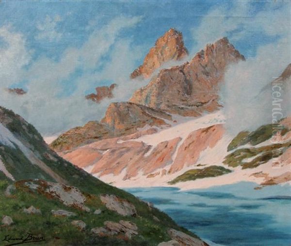 Degel Au Lac Long, Col De La Vanoise Oil Painting by Edouard Brun