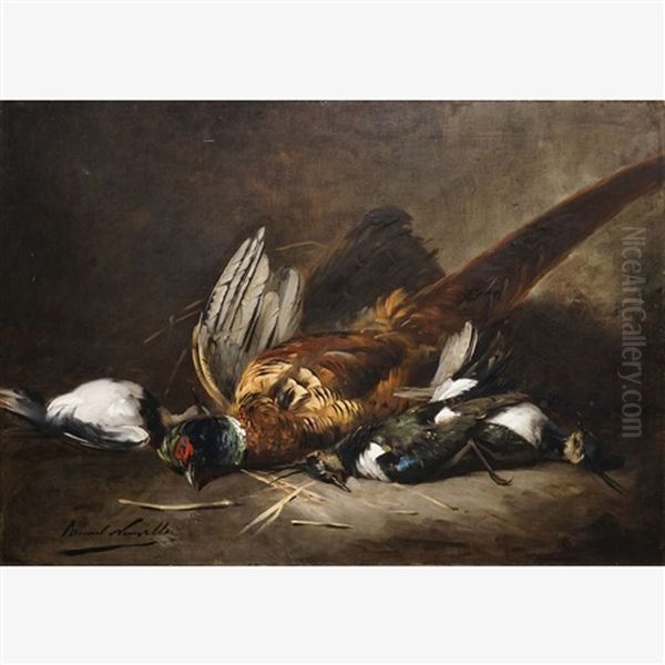 Nature Morte De Chasse Oil Painting by Alfred Arthur Brunel de Neuville