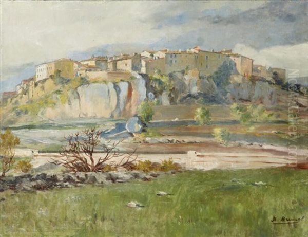 Lourmarin Ou Cadenet Oil Painting by Jean Baptiste Brunel