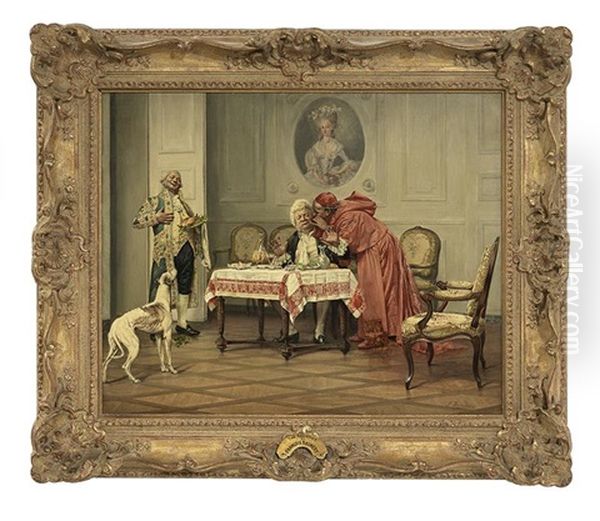 The Gourmet Oil Painting by Francois Brunery