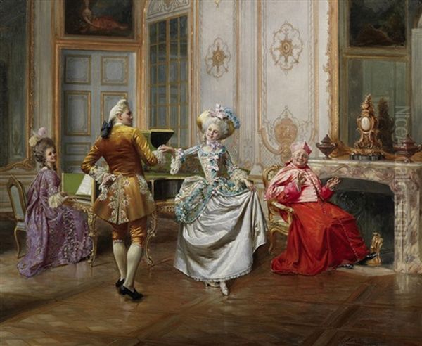 The Minuet Oil Painting by Francois Brunery