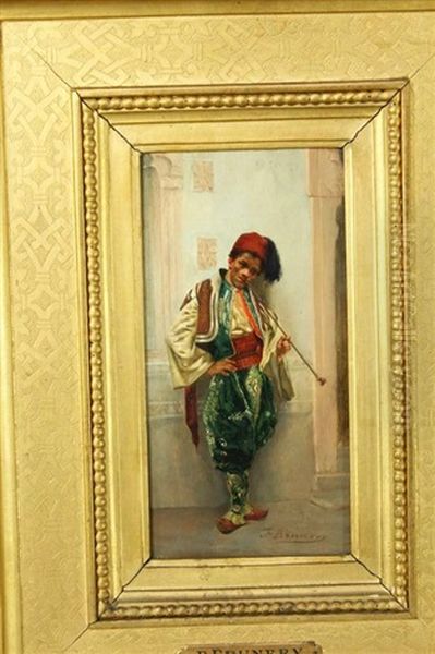 Le Jeune Fumeur Arabe Oil Painting by Francois Brunery