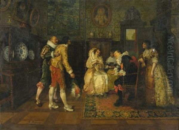 The Prospective Suitor Oil Painting by Francois Brunery