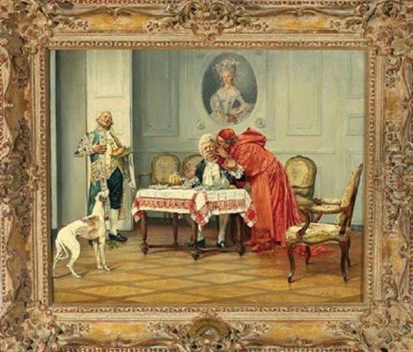 The Gourmet Oil Painting by Francois Brunery