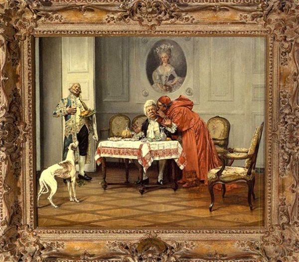 The Gourmet Oil Painting by Francois Brunery