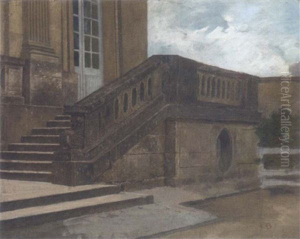 Escalier Du Petit Trianon, Versailles Oil Painting by Francois Brunery