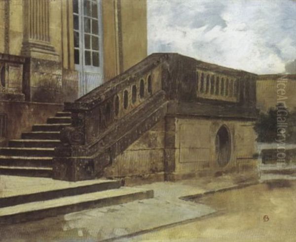 Escalier Du Petit Trianon Oil Painting by Francois Brunery