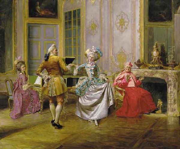 The Minuet Oil Painting by Francois Brunery