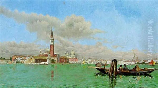 Il Bacino, Venice Oil Painting by Francois Brunery