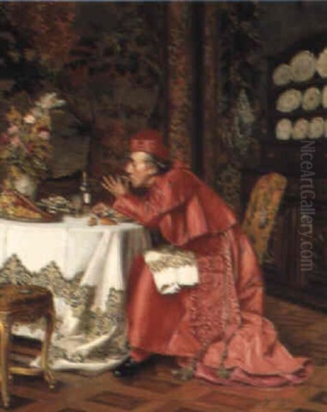 Le Vendredi On Fait Penitence Oil Painting by Francois Brunery