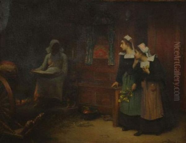 La Sorciere Oil Painting by Jean-Jacque-Baptiste Brunet