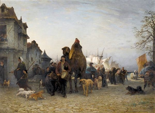 Bateleurs Valaques Avec Leur Animaux Oil Painting by Pierre Auguste Brunet-Houard