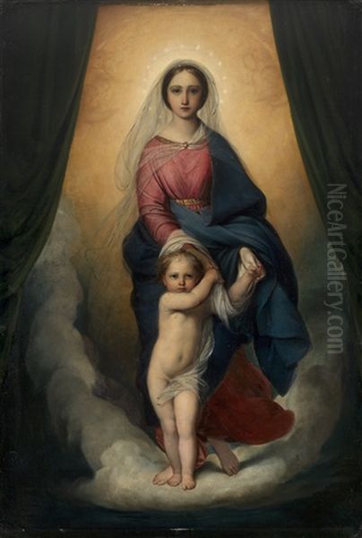 Mother Of God With The Eternal Child Oil Painting by Fedor (Fidelio) Antonovich Bruni