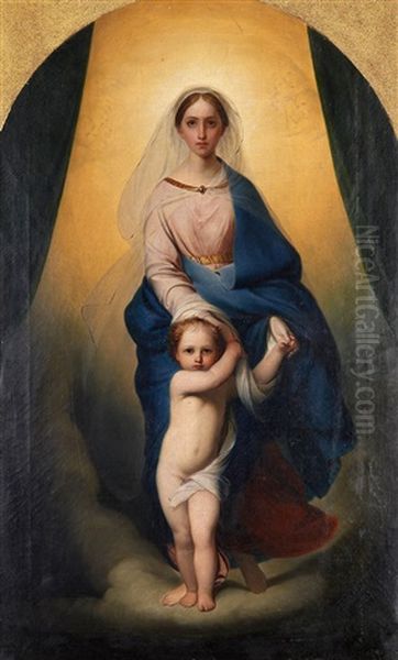 Madonna With Child Oil Painting by Fedor (Fidelio) Antonovich Bruni