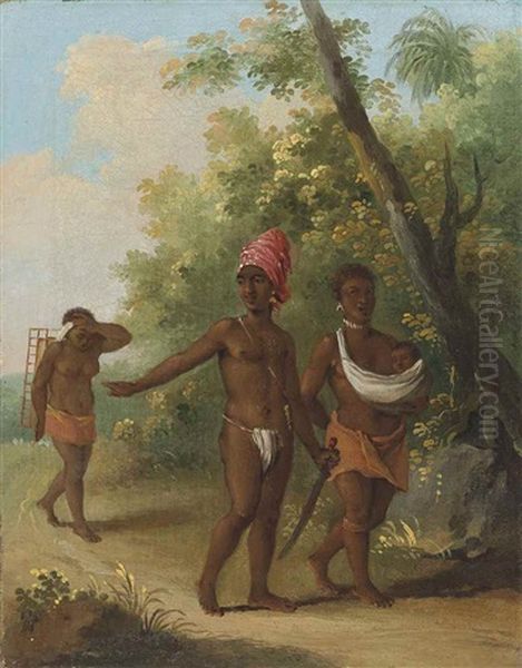 Black Caribs, St Vincent Oil Painting by Agostino Brunias