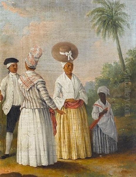 Islanders Of Dominica Oil Painting by Agostino Brunias