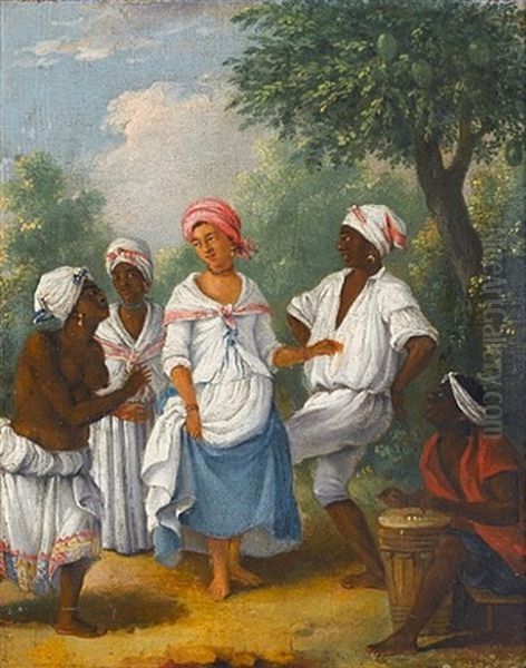 Free Women Of Dominica Dancing Oil Painting by Agostino Brunias