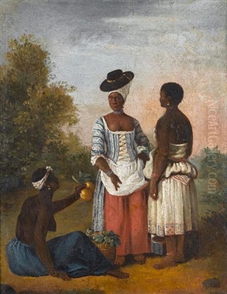 A Fruit Seller With Free Women Of Dominica Oil Painting by Agostino Brunias