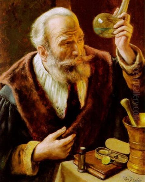 Der Alchimist Oil Painting by Leon de Meutter Brunin