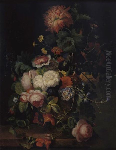 Blumenstilleben Oil Painting by Leopold Brunner the Elder