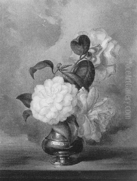 Rosen In Vase Oil Painting by Leopold Brunner the Elder