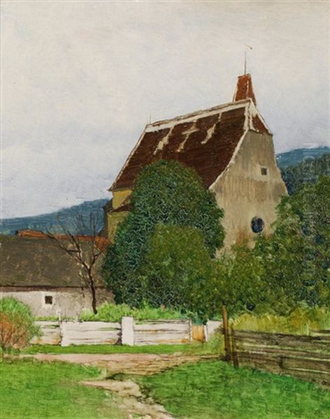 Parish Garden (parish Church At Rabenstein At The River Pielach) Oil Painting by Ferdinand Brunner