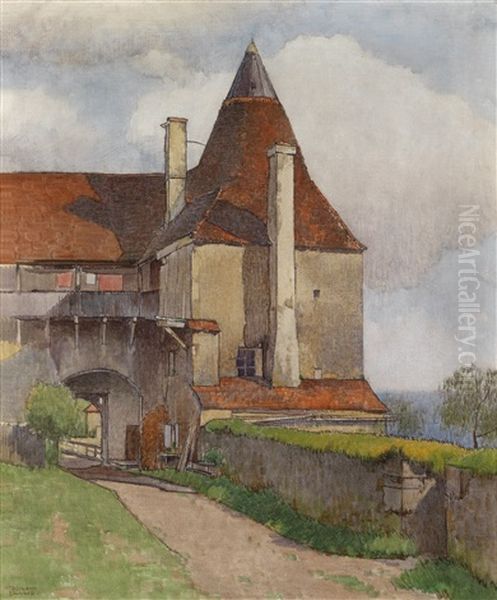 Alter Turm In Oil Painting by Ferdinand Brunner