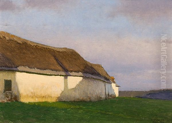 Lonely Farmstead Oil Painting by Ferdinand Brunner