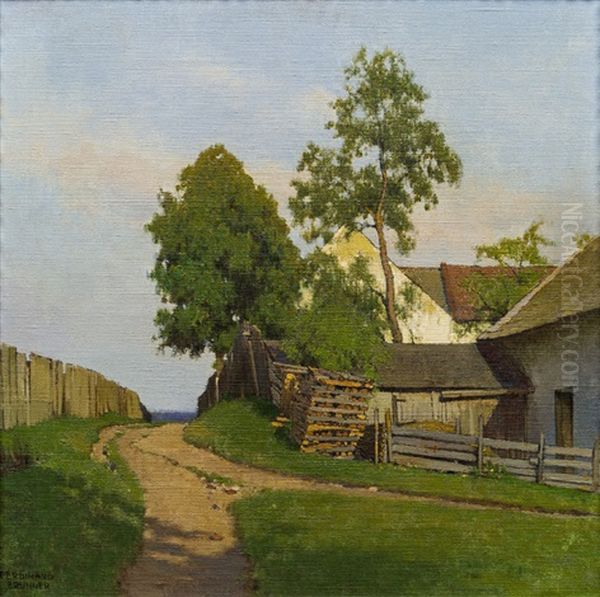 Bauerliches Gehoft Oil Painting by Ferdinand Brunner