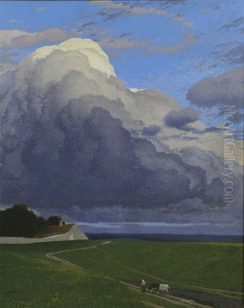 Aufziehendes Gewitter Oil Painting by Ferdinand Brunner