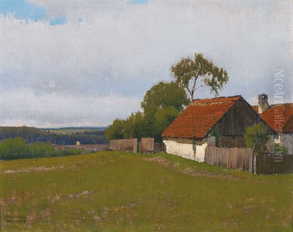 Bauernhof Im Waldviertel Oil Painting by Ferdinand Brunner