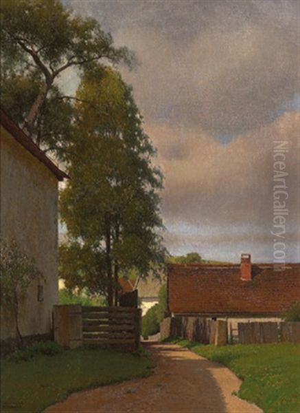 Aus Haslach, O.oe. Oil Painting by Ferdinand Brunner