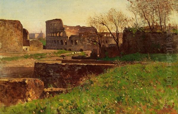 Das Colosseum In Rom Oil Painting by Ferdinand Brunner