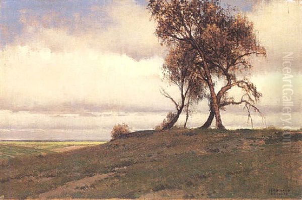 Heide Oil Painting by Ferdinand Brunner