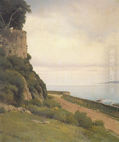 Blick Auf Die Adria Oil Painting by Ferdinand Brunner