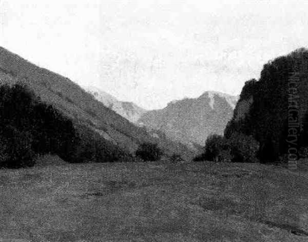 Hochschwablandschaft Bei Aflenz Oil Painting by Ferdinand Brunner