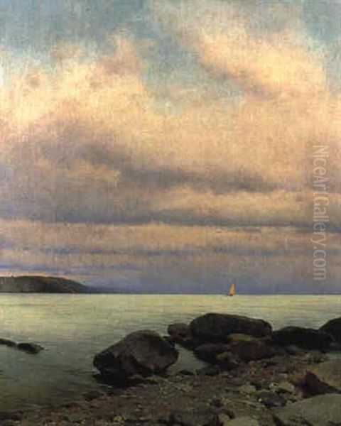 Abend Am Adriatischen Meere Oil Painting by Ferdinand Brunner