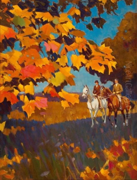 Autumn Ride Oil Painting by Frederick Sands Brunner