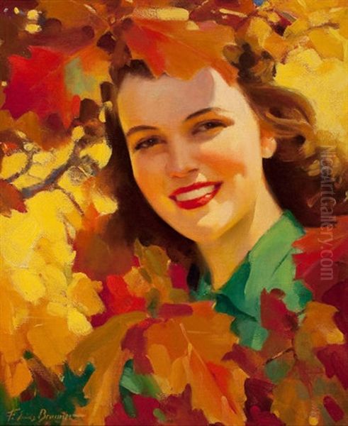 Autumn Patterns, This Week Magazine Cover, The San Francisco Chronicle, October 1 Oil Painting by Frederick Sands Brunner