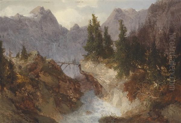 Parthie Aus Dem Maltathale Oil Painting by Joseph Brunner