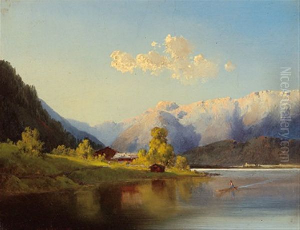 Seewinkel, Attersee Oil Painting by Joseph Brunner