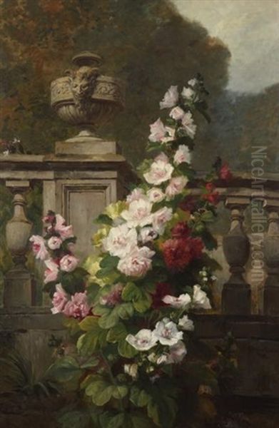 Nature Morte Aux Roses Oil Painting by Emile-Henri Brunner-Lacoste