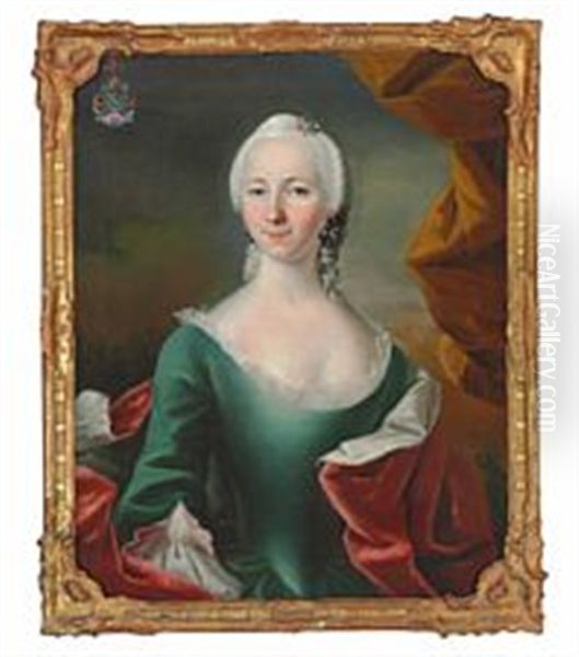 Portrait Of Anna Margrethe Benzon Oil Painting by Andreas Pedersen Bruenniche