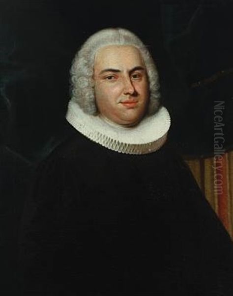 Portrait Of A Priest Oil Painting by Andreas Pedersen Bruenniche