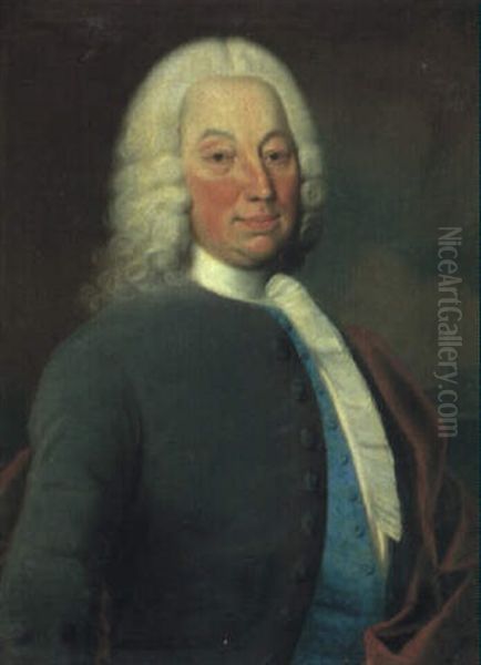 Portraet Af Stiftamtand I Bergen J. Roested Oil Painting by Andreas Pedersen Bruenniche