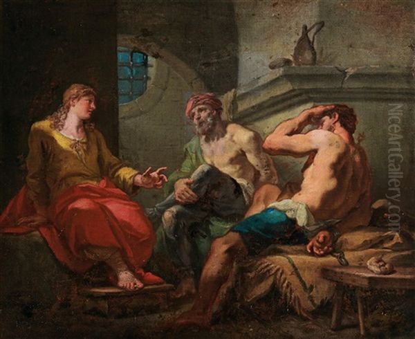 Joseph Interpreting The Dreams Of The Pharaoh by Girolamo Brusaferro